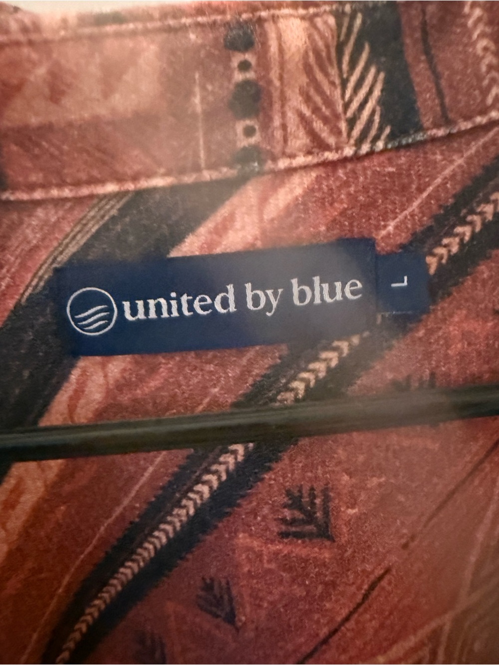 United By Blue Rust-Red Striped Patterned Jacket - Picture 3 of 3